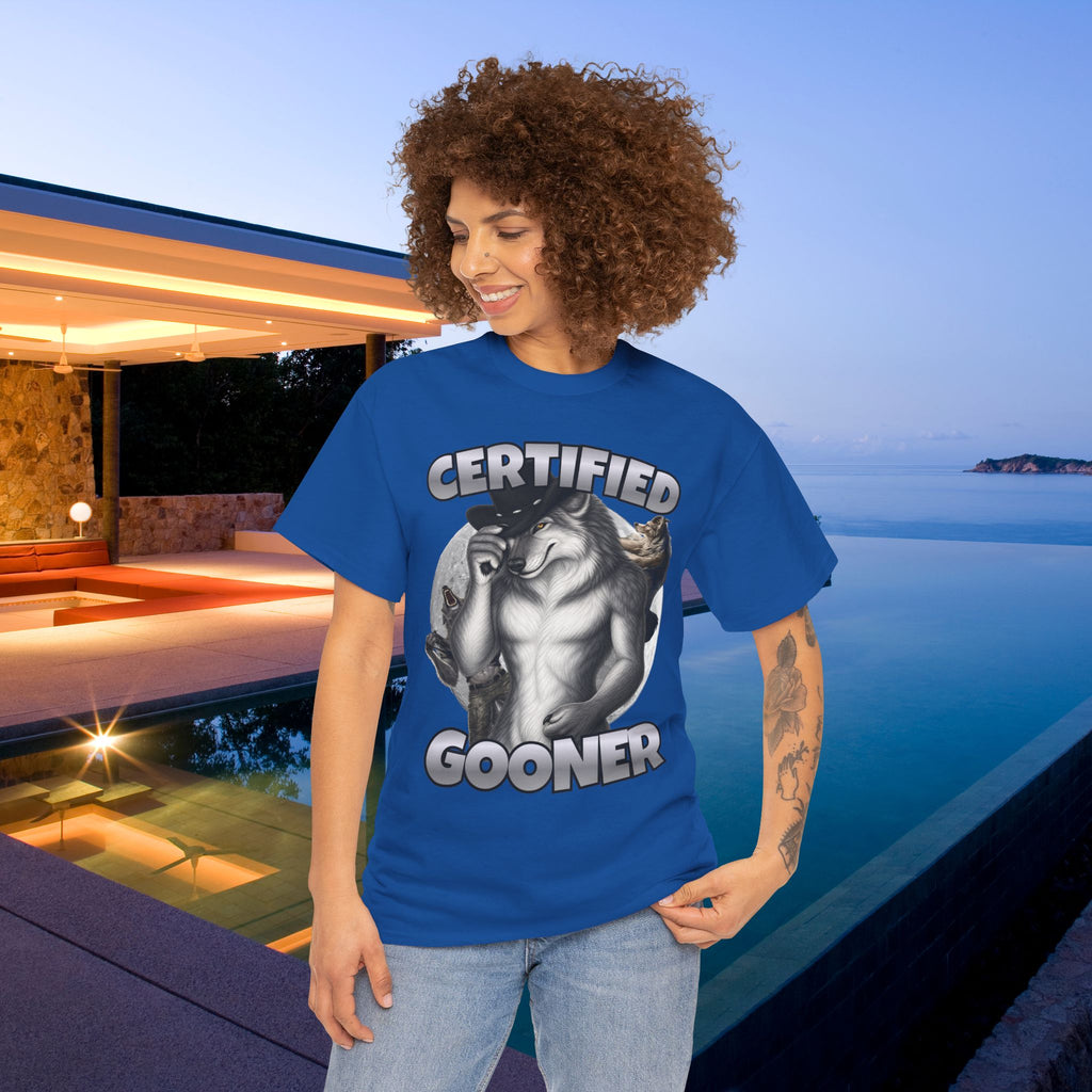 Certified Gooner - Cringe Inappropriate Graphic Tee, Alpha Wolf Meme T-Shirt, Funny Gift for Friends or Partners