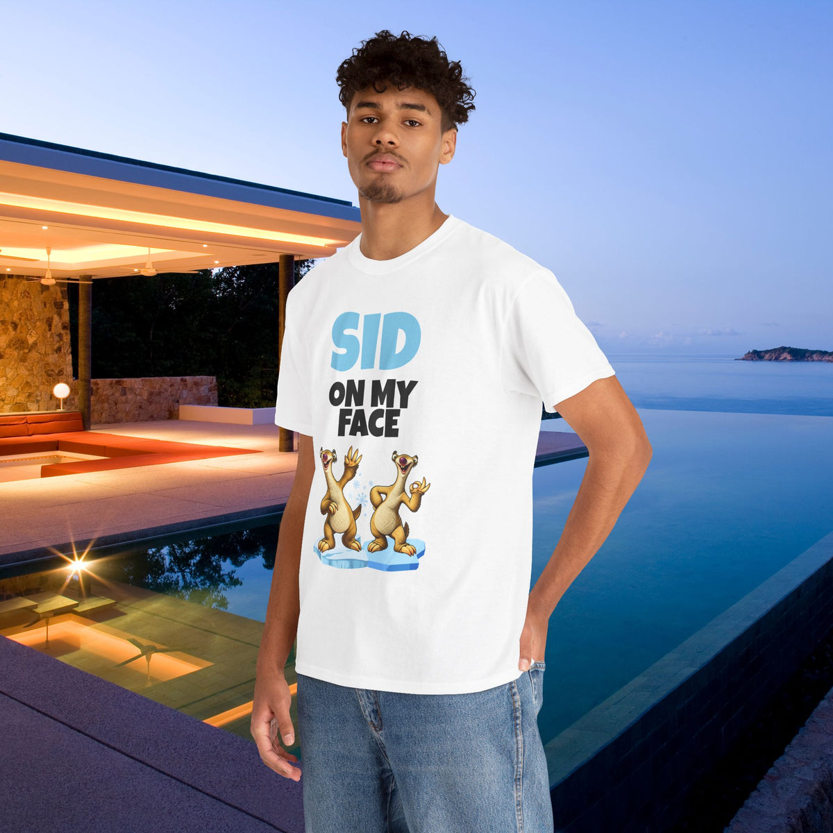 Sid on my Face - Funny Inappropriate Ice Age Graphic Tee Shirt, Inappropriate Shirt for Parties, Gift for Friends, Shirt for Men