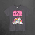 Alpha Male Ironic T-Shirt - Funny Ironic Graphic Tee, Rainbow Unicorn Shirt, Funny Meme Gift