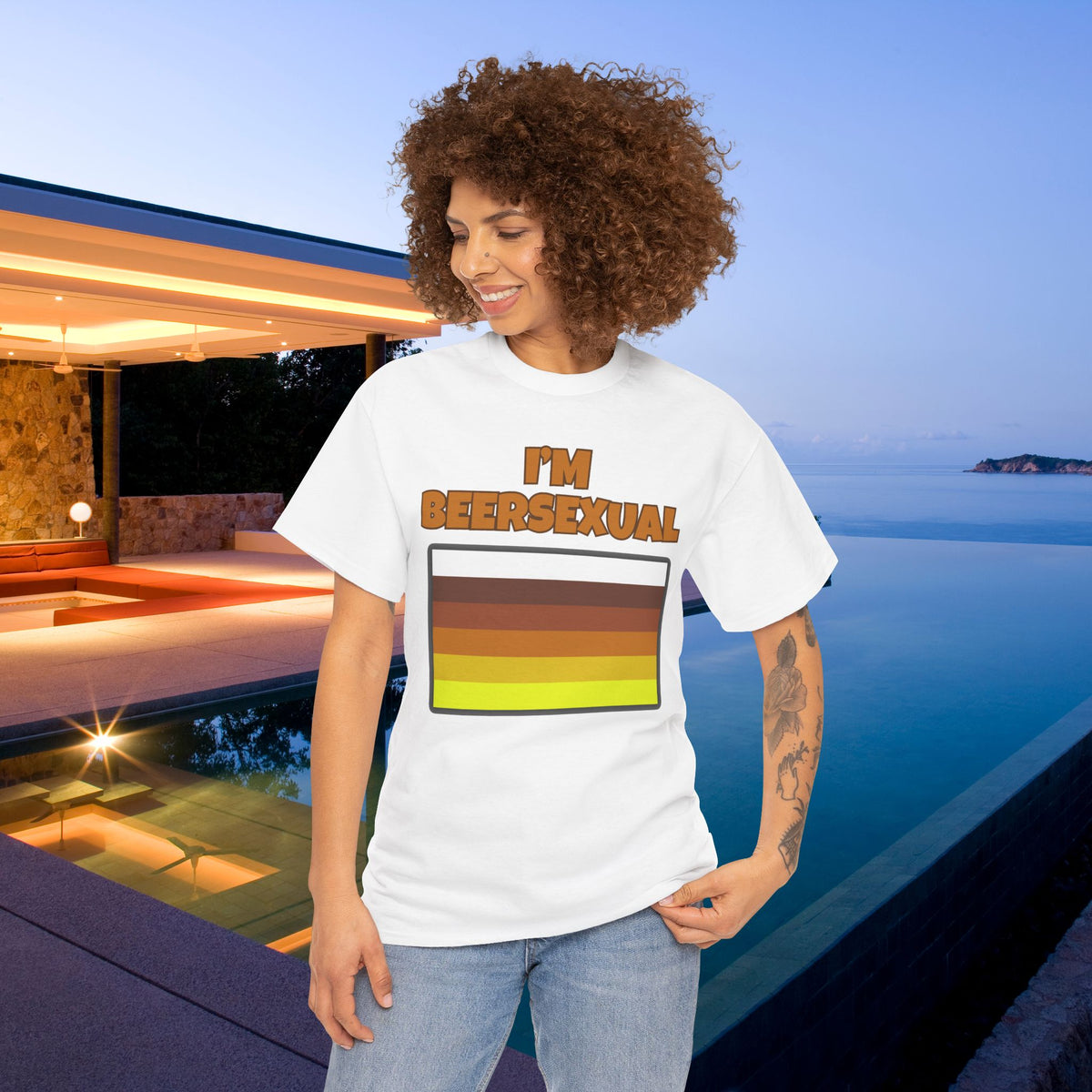 I'm Beersexual - Funny Alcohol Graphic Tee, Funny Alcohol Meme Tshirt