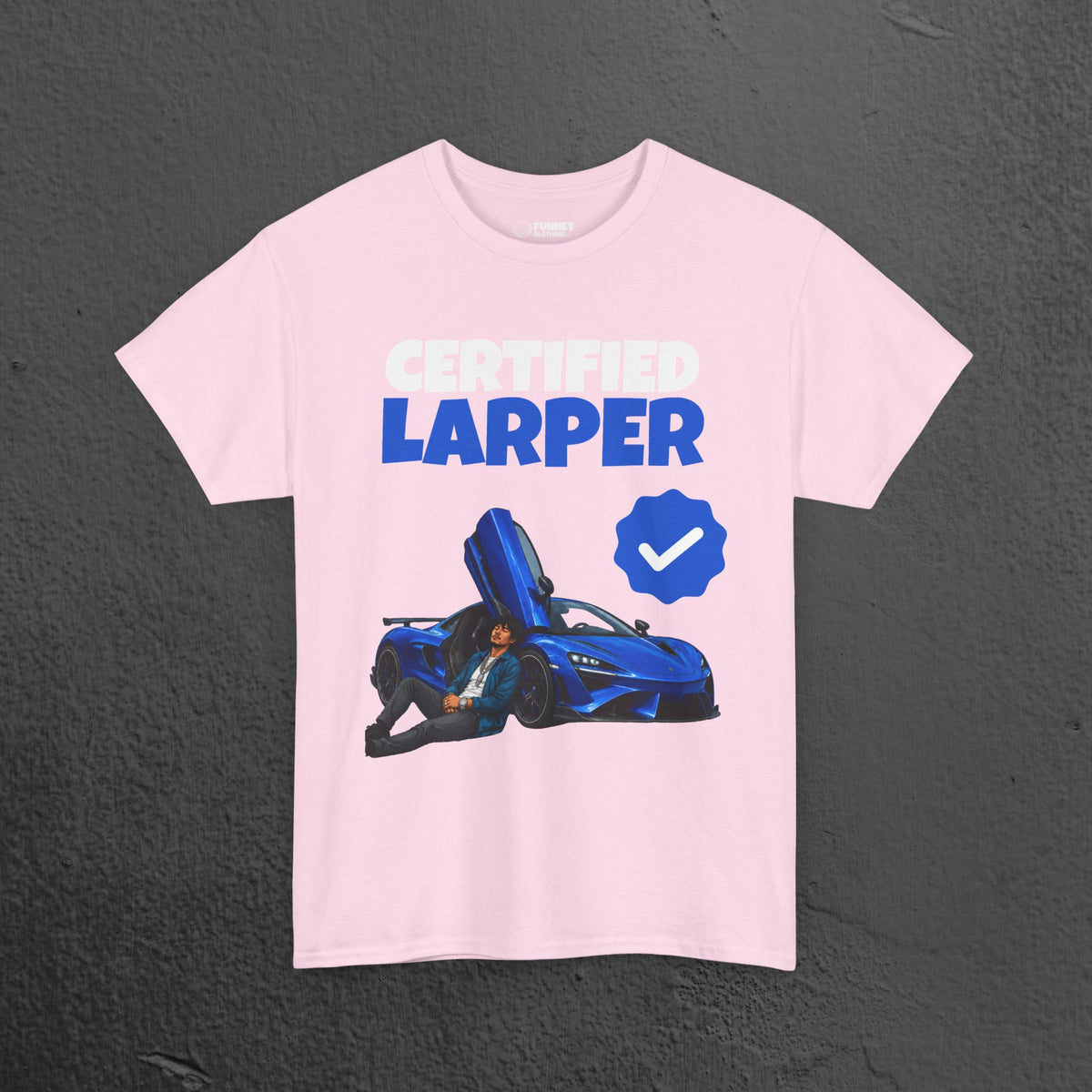 Certified LARPer - Meme Graphic Tee, Sportscar T-Shirt, Gift for Car Lovers