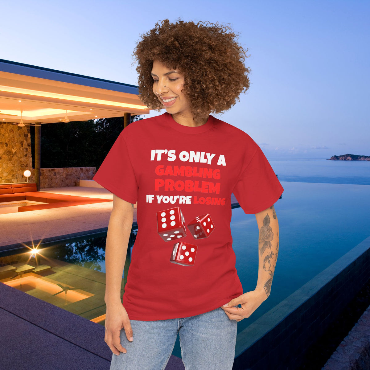 Gambling Problem - Funny Meme Graphic Tee Shirt, Gambling T-Shirt, Money Shirt