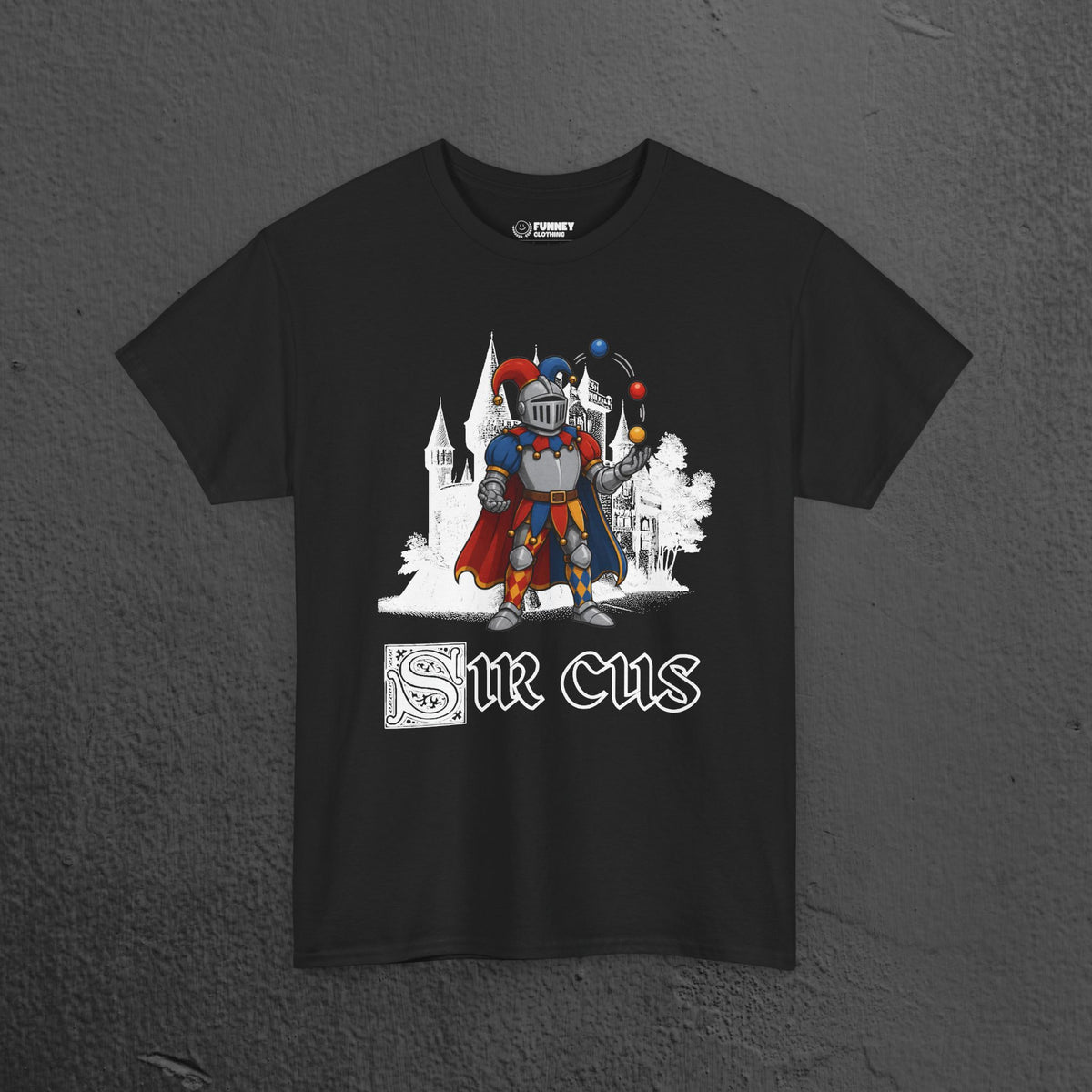 Sir Cus - Funny Medieval Knight Graphic T-Shirt, Medieval Meme Gift for Friends