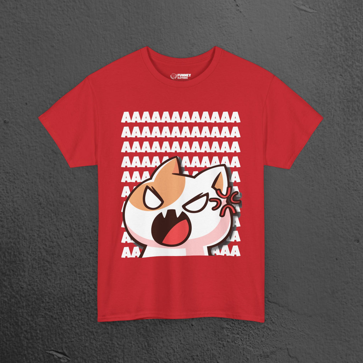 Funny Cat Screaming Meme Graphic T-shirt, Stupid Gifts for Friends, Silly Cats Tee, Weird Tshirt, Cringey Tees, Unhinged