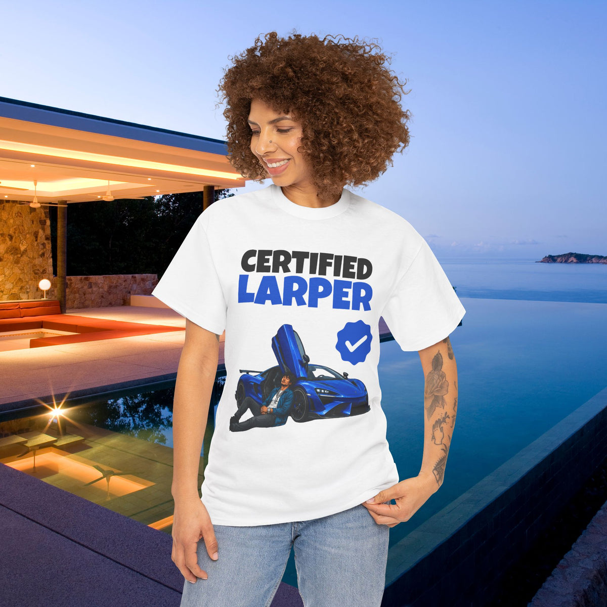 Certified LARPer - Meme Graphic Tee, Sportscar T-Shirt, Gift for Car Lovers