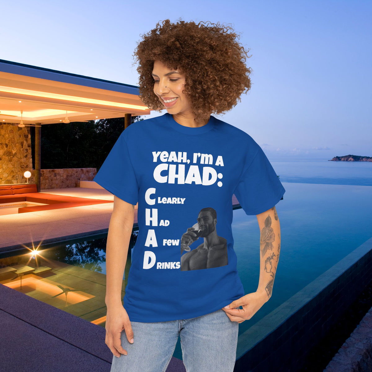 CHAD Clearly had a few drinks - Funny Alcohol Graphic Tee, Meme Gift for Men and Women