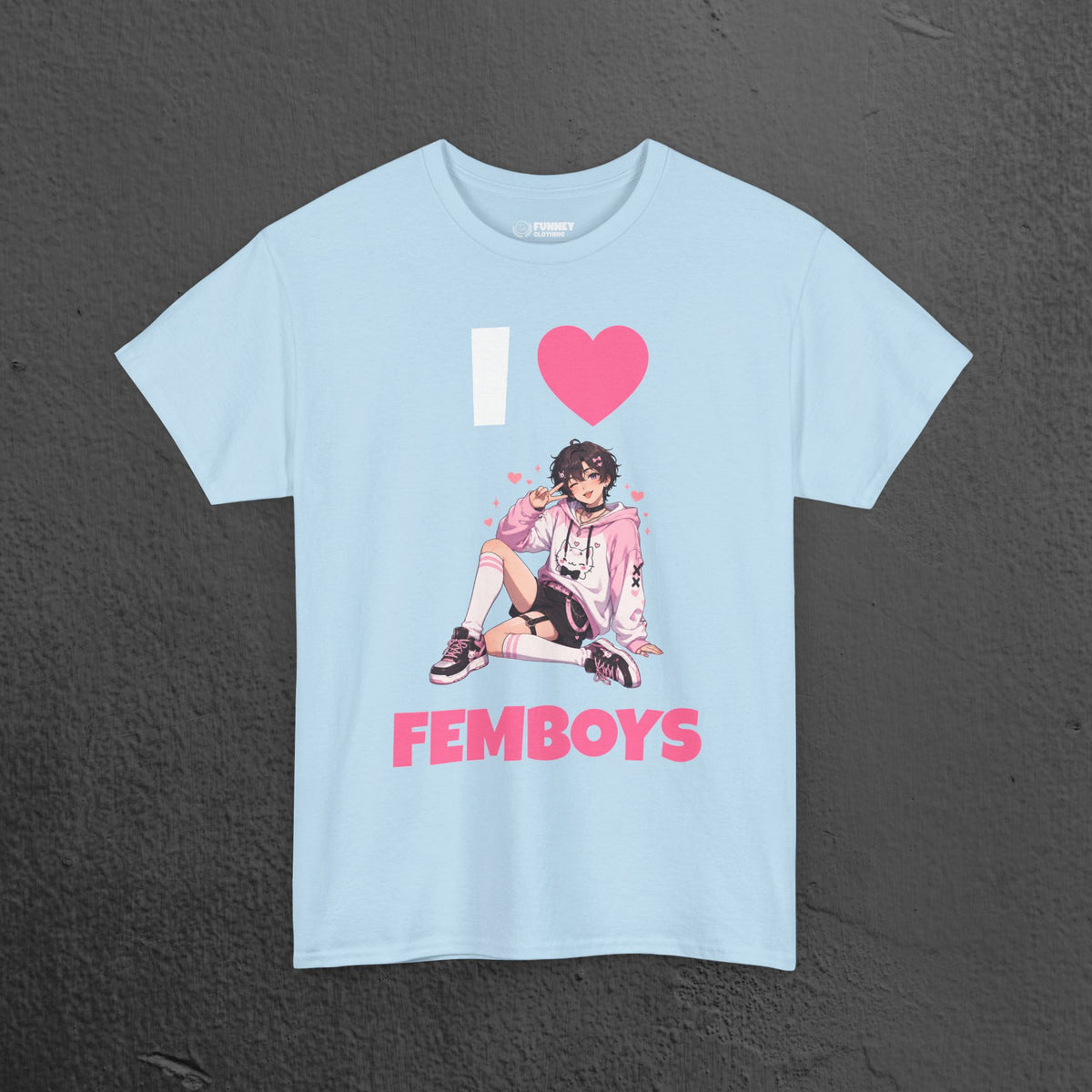 I Love Femboys - Funny Gamer Graphic Tee, Cringe Meme T-Shirt